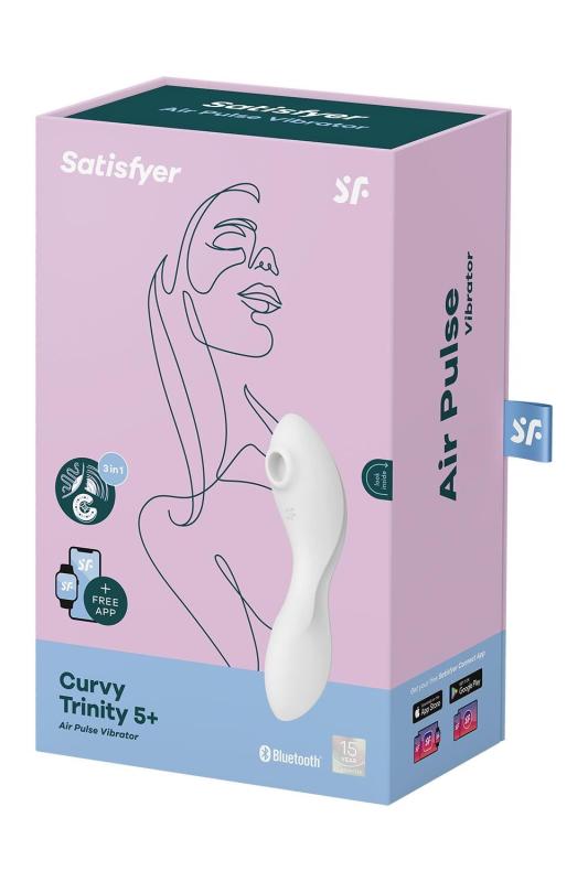 SO6725 Вакуумный смарт-стимулятор с вибрацией Satisfyer Curvy Trinity 5 (White), управление со смартфона