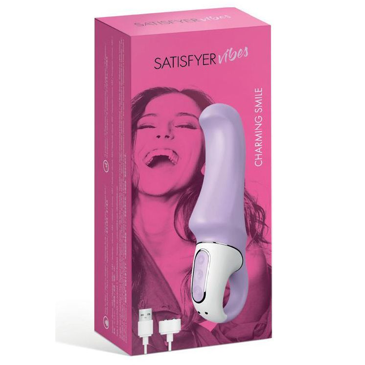 SO2201 Мощный вибратор Satisfyer Vibes Charming Smile с гибким стволом, литой силикон, 12 режимов работы