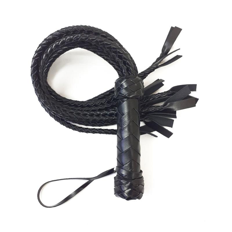 SO5187 Флоггер Кошка, 9 плетенных хвостов по 50 см, цвет черный