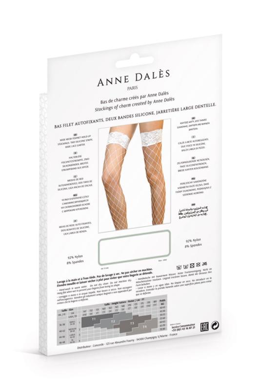 SO4702 Чулки в крупную сетку Anne De Ales ERICA T4 White