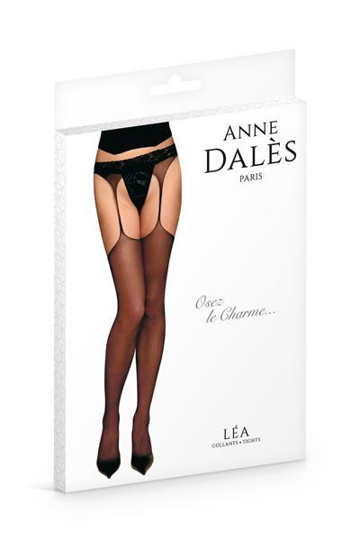 SO1912 Чулки с поясом Anne De Ales LEA T4 Black, отлично для pinup образа