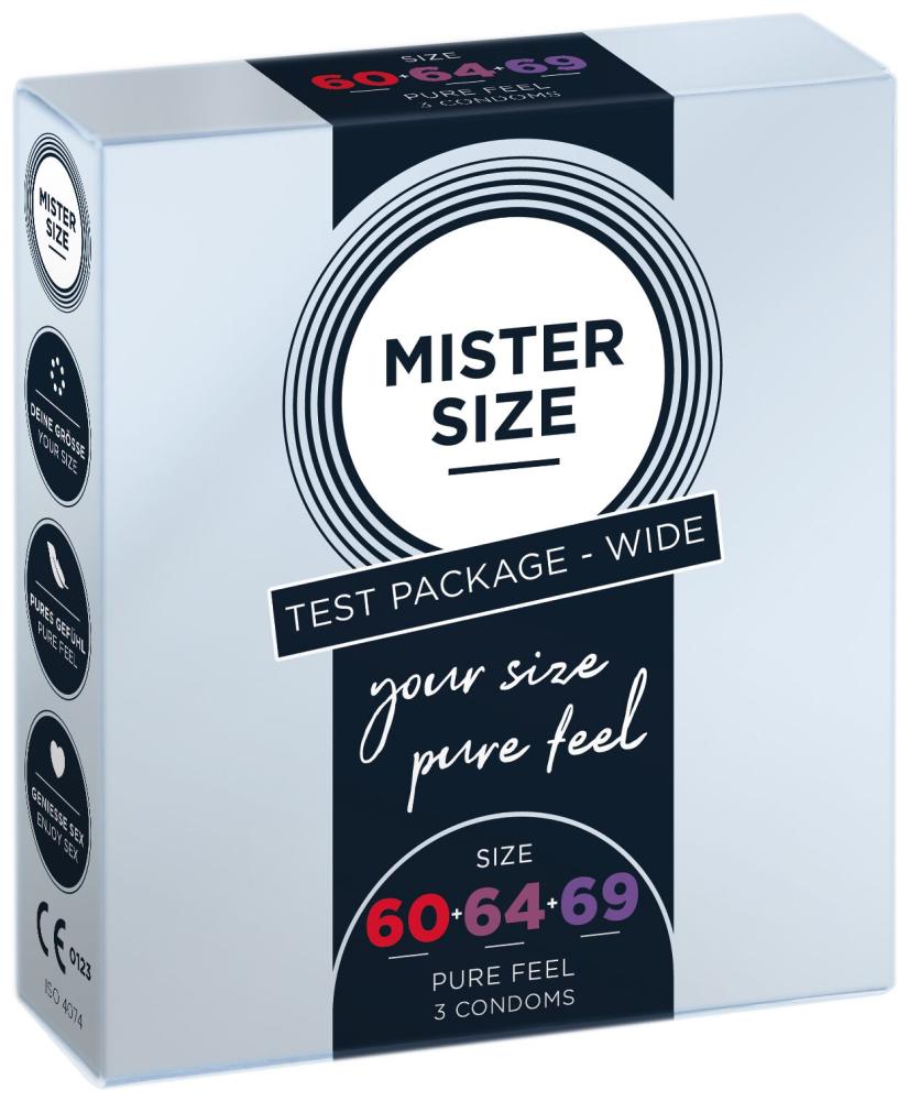 SO8041 Набор презервативов Mister Size - pure feel - 60–64–69 (3 condoms), 3 размера, толщина 0,05 мм