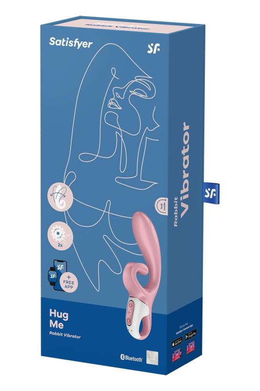 SO6274 Смарт вибратор кролик Satisfyer Hug Me Pink, 2 мотора, диаметр 4,2см, широкая клиторальная часть