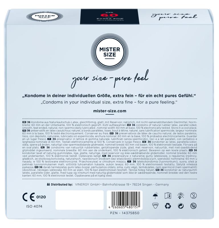 SO8053 Презервативы Mister Size - pure feel - 60 (36 condoms), толщина 0,05 мм