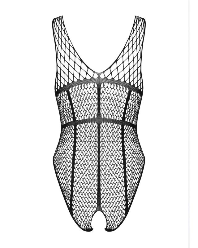 SO7205 Бодистокинг из крупной сетки с доступом Obsessive B117 teddy S/M/L, черный