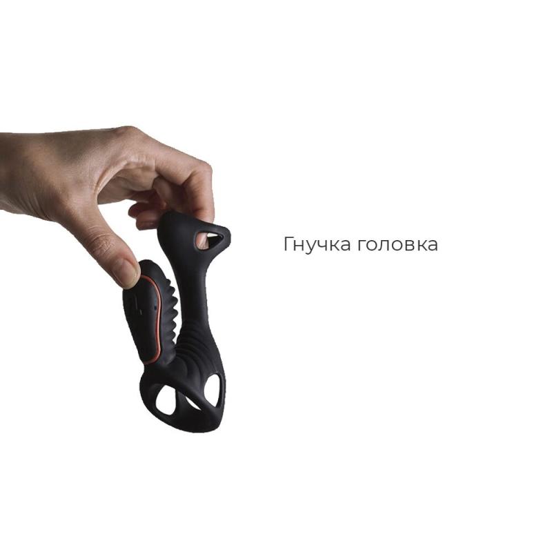 AD306599 Вибронасадка на член Adrien Lastic Gladiator с пультом LRS, стимуляция клитора и точки G, 2 мотора