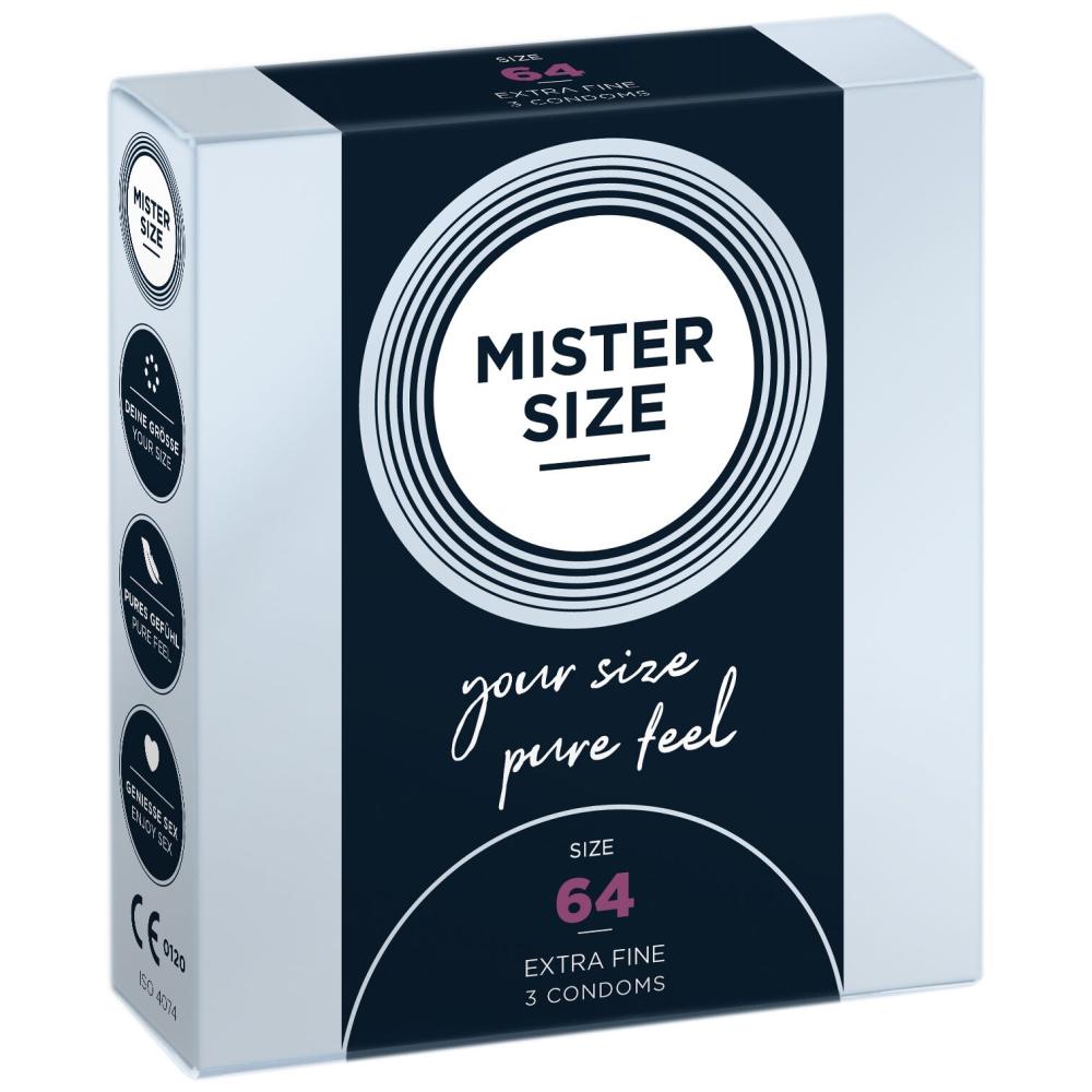 SO8037 Презервативы Mister Size - pure feel - 64 (3 condoms), толщина 0,05 мм