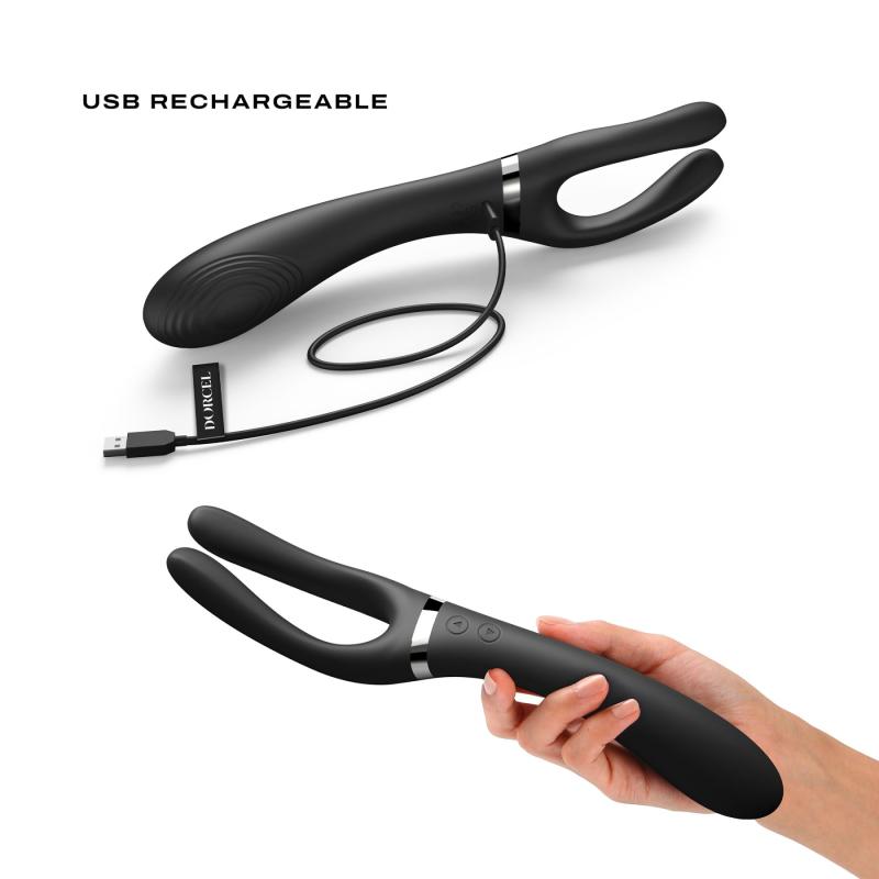 SO7382 Вибратор-стимулятор Dorcel INFINITE JOY BLACK, многофункциональный, унисекс