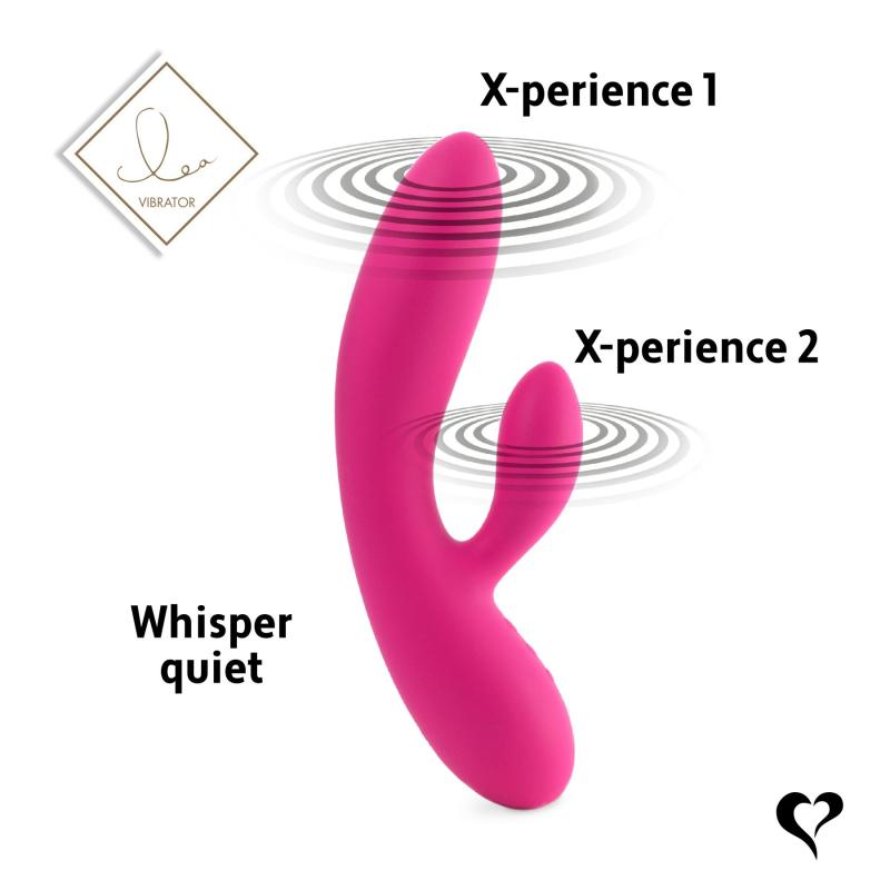 SO4432 Гибкий вибратор кролик с двумя моторами FeelzToys Lea Rabbit Vibrator Rubine Red
