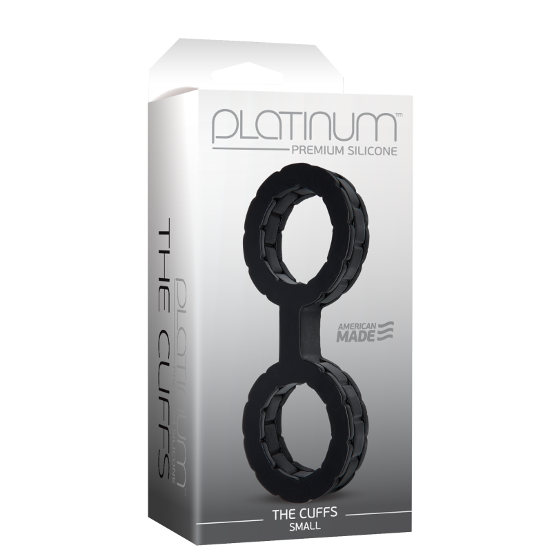 SO1965 Наручники из силикона Doc Johnson The Cuffs Small - Black, хорошо тянутся, для рук и для ног