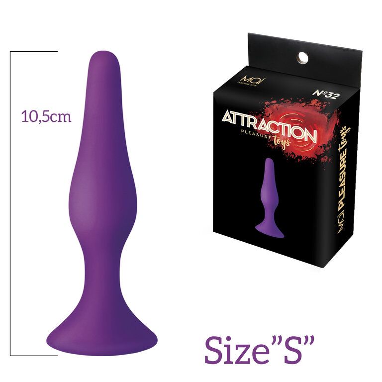 SO4623 Анальная пробка на присоске MAI Attraction Toys №32 Purple, длина 10,5см, диаметр 2,5см