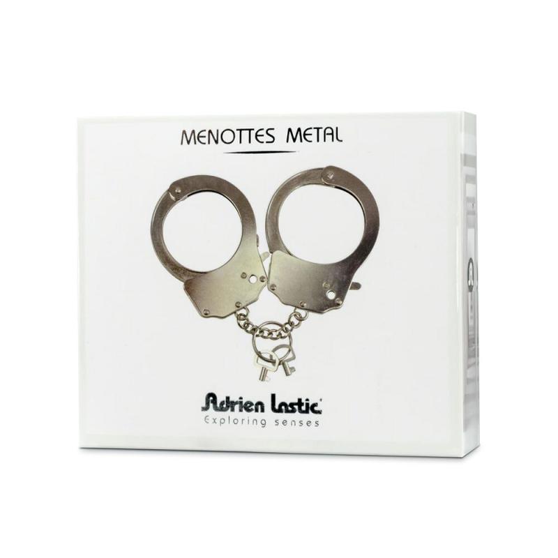 AD30400 Наручники металлические Adrien Lastic Handcuffs Metallic (полицейские)