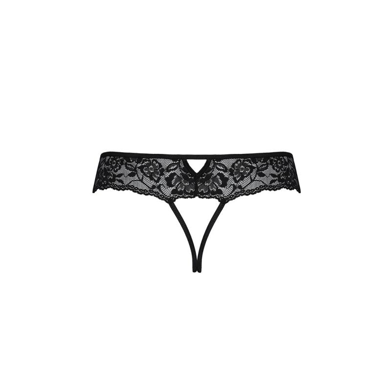 SO5379 Кружевные стринги с доступом Senia Thong black L/XL - Passion