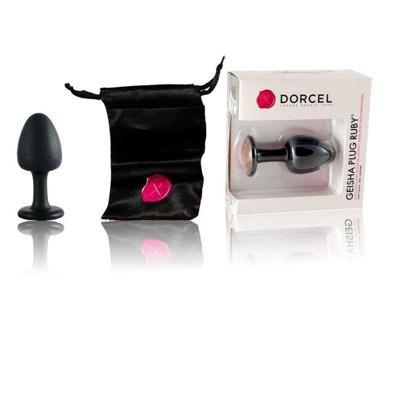 MD1335 Анальная пробка Dorcel Geisha Plug Ruby XL с шариком внутри, создает вибрации, макс диаметр 4,5см