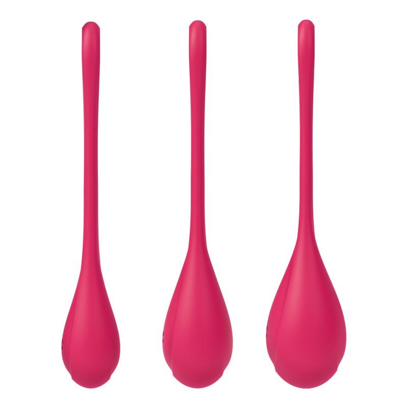SO5547 Набор йони бусин Satisfyer Yoni Power 1 Red, диаметр 2-2,5-3см, вес 22-46-74гр
