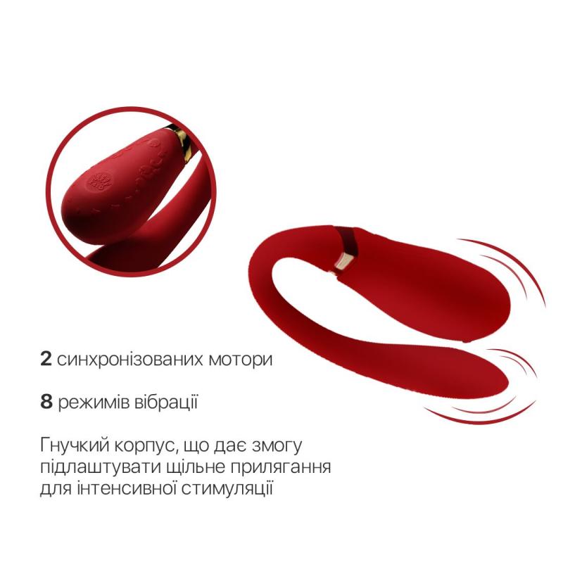 SO6670 Смартвібратор для пар Zalo — Fanfan Bright Red
