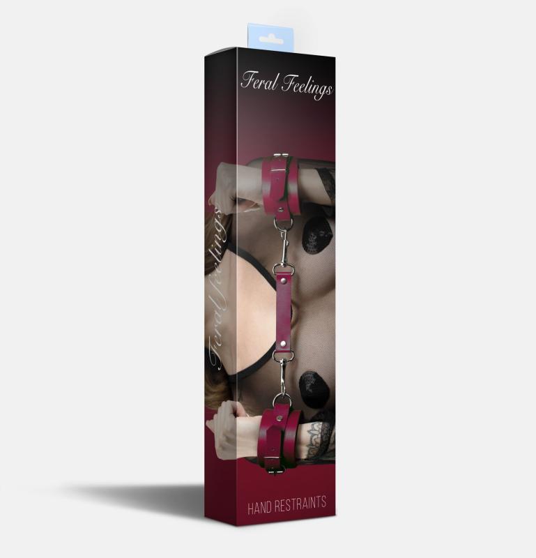 SO8257 Наручники Feral Feelings - Hand Restraints, натуральная кожа, бургунди