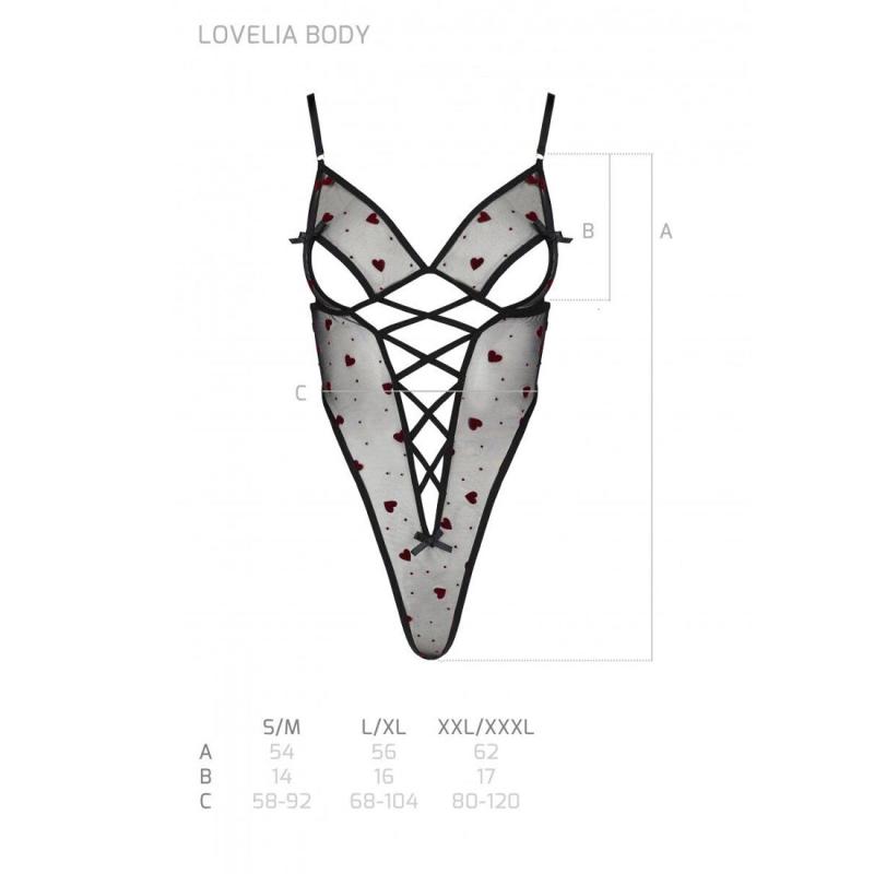 SO4753 Эротическое боди с рисунком LOVELIA BODY black L/XL - Passion