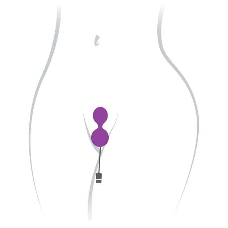 AD40753 Вагинальные шарики с вибрацией Adrien Lastic Kegel Vibe Purple, диаметр 3,7см