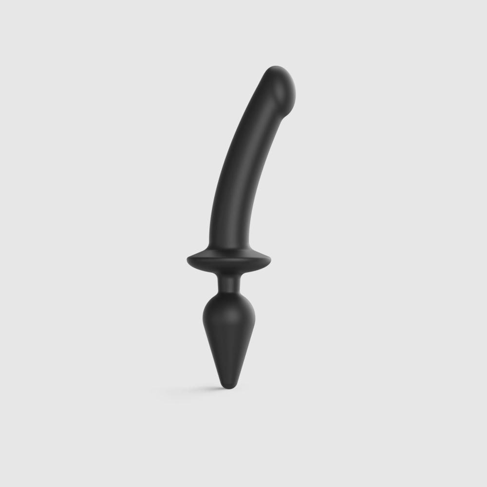 SO6831 Анальная пробка с дилдо 2в1 Strap-On-Me SWITCH PLUG-IN DILDO Black XXL, диаметр 5,2/3,9 см