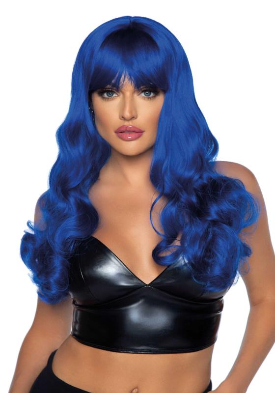 SO8010 Волнистый парик Leg Avenue Misfit Long Wavy Wig Blue, длинный, реалистичный вид, 61 см