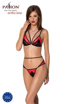 Комплект белья Passion PEONIA SET XXL/XXXL red, бра, трусики