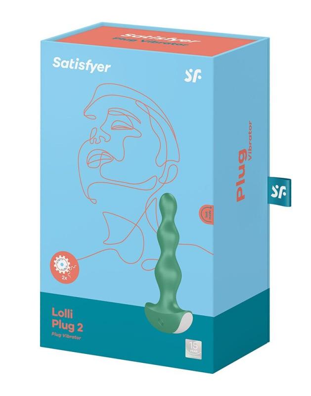 SO4926 Анальный стимулятор-бусины с двумя моторами Satisfyer Lolli-Plug 2 Green