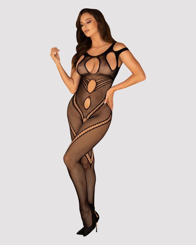 SO7242 Бодистокинг Obsessive Bodystocking G322 S/M/L, фантасмагорически-силуэтный крой
