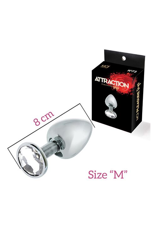 SO4642 Анальная пробка с кристаллом MAI Attraction Toys №73, длина 8см, диаметр 3см