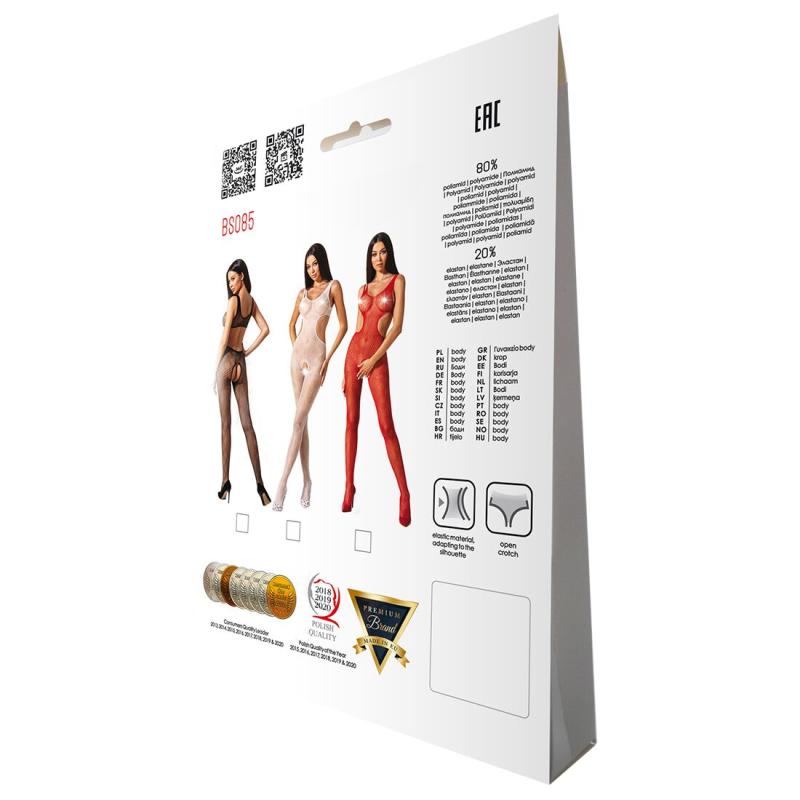 SO4746 Эротический бодистокинг с рисунком Passion BS085 white