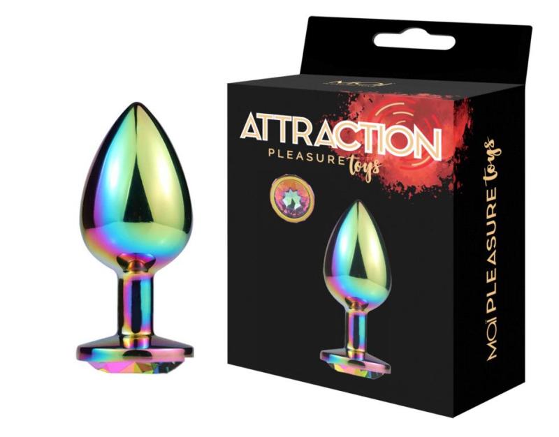 SO6040 Металева анальна пробка MAI Attraction Toys №74 Rainbow