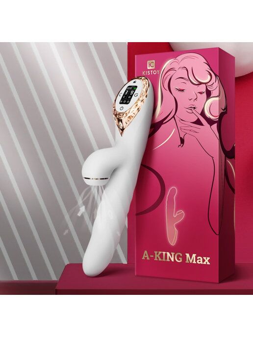 SO4957 Вибратор-кролик с вакуумной стимуляцией и вращающимся стволом KISTOY A-King Max White