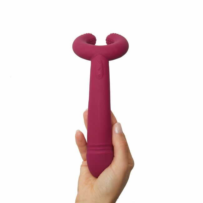 SO5081 Вибратор для пар Love To Love PLEASE ME - PLUM STAR с тремя моторами, гибкий