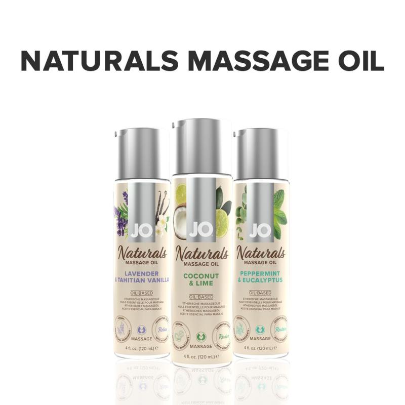 SO6164 Массажное масло System JO – Naturals Massage Oil – Coconut & Lime с натуральными эфирными маслами (1