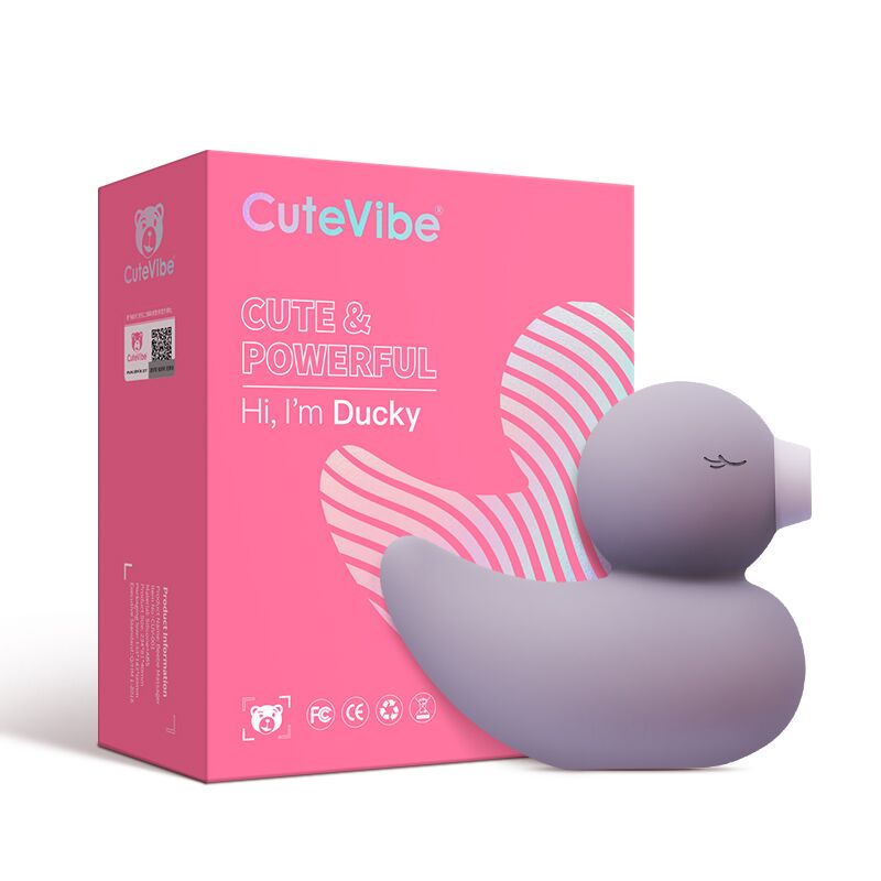 SO6552 Вакуумный вибратор-уточка CuteVibe Ducky Grey