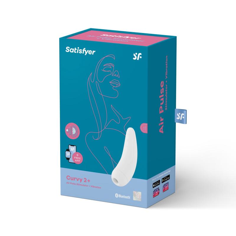 SO3783 Вакуумный клиторальный стимулятор Satisfyer Curvy 2+ White с управлением через интернет