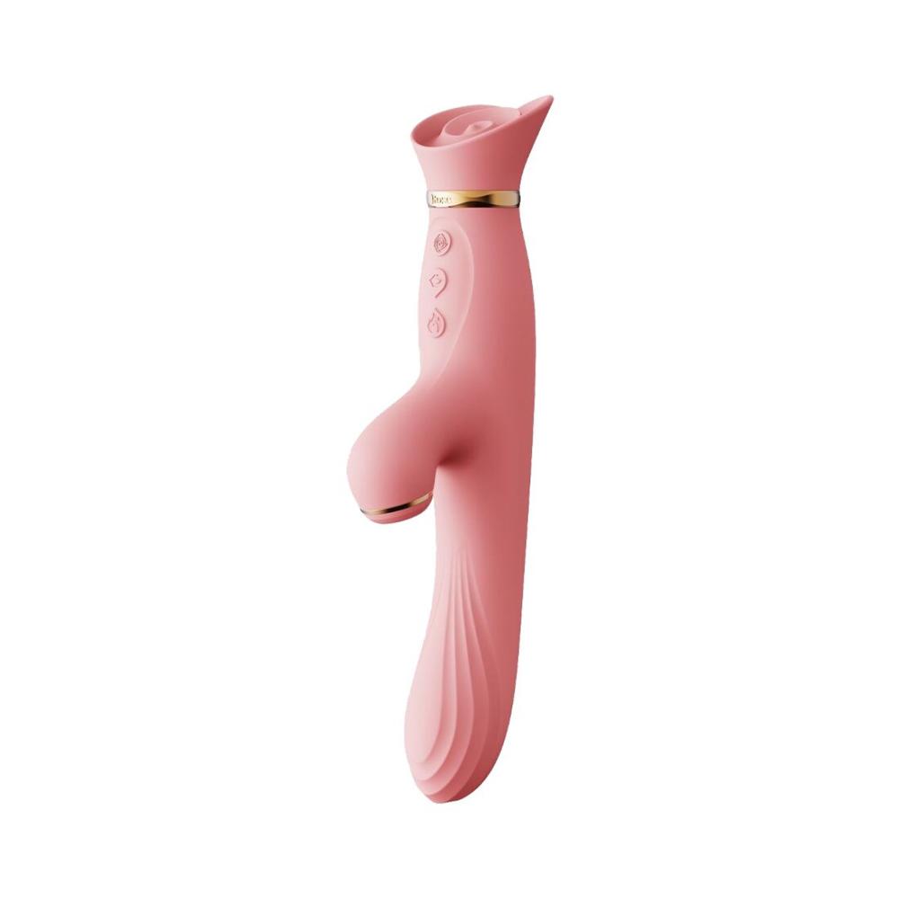 SO6680 Вибратор с подогревом и вакуумной стимуляцией клитора Zalo - ROSE Vibrator Strawberry Pink