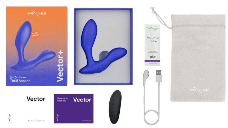 SO8242 Смарт-вибромассажер простаты We-Vibe Vector+ ROYAL BLUE, пульт ДУ, регулируемый угол наклона