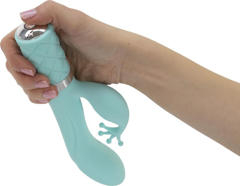 SO2716 Роскошный вибратор-кролик Pillow Talk - Kinky Teal с кристаллом Сваровски, мощный