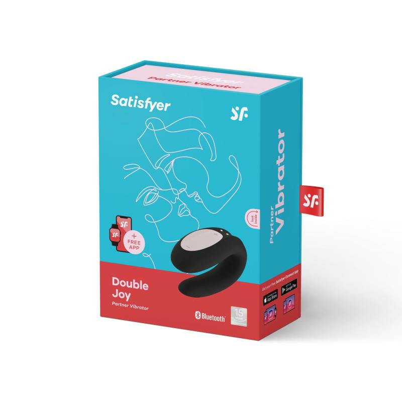 SO3898 Смарт-вибратор для пар Satisfyer Double Joy Black с широким клиторальным стимулятором