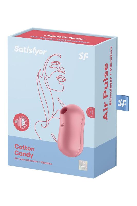 SO6282 Вакуумный стимулятор с вибрацией Satisfyer Cotton Candy Light Red