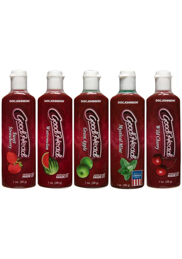 SO4011 Набор смазок для орального секса Doc Johnson GoodHead 5×29мл, клубника, вишня, арбуз, мята, яблоко