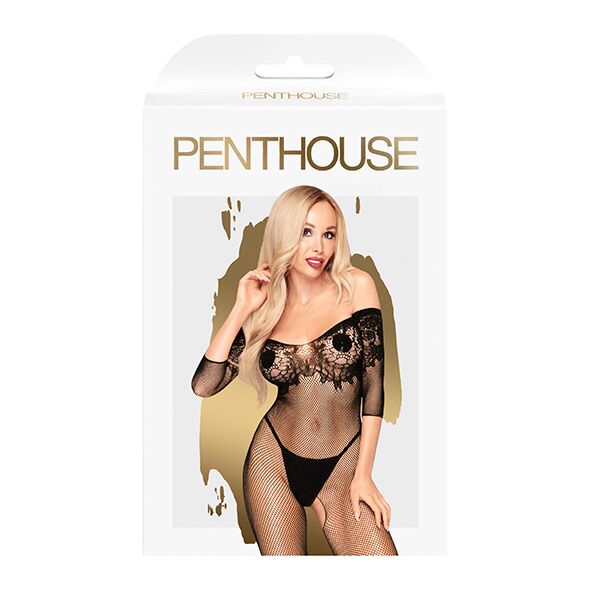 SO5266 Бодистокинг с имитацией лифа Penthouse - High Profile Black XL