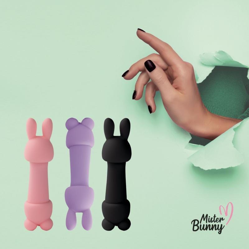 SO4439 Мини-вибратор FeelzToys Mister Bunny Purple с двумя насадками