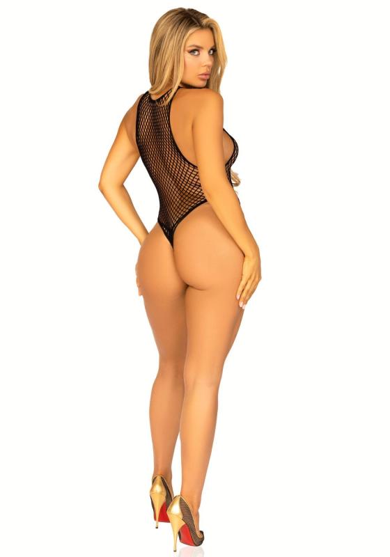 SO7959 Боди-сетка со стразами Leg Avenue Net snap crotch tank bodysuit Black, one size