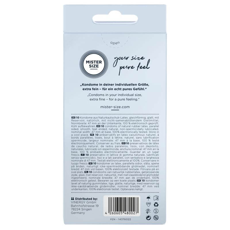 SO8042 Презервативы Mister Size - pure feel - 47 (10 condoms), толщина 0,05 мм