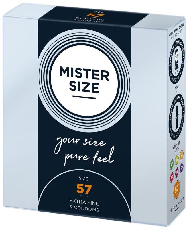 SO8035 Презервативы Mister Size - pure feel - 57 (3 condoms), толщина 0,05 мм