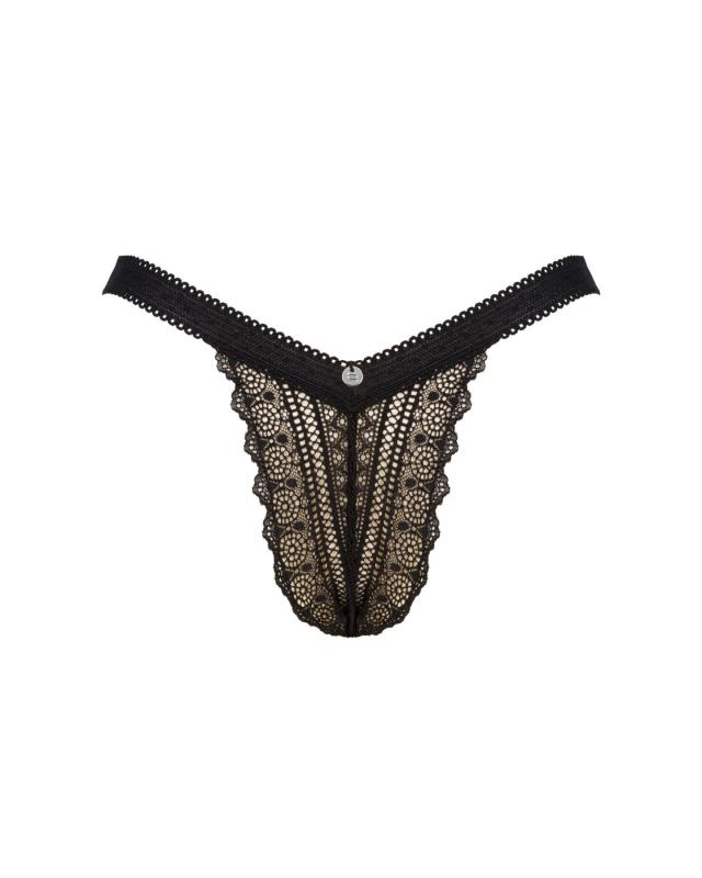 SO7705 Кружевные трусики с заниженной талией Obsessive Estiqua panties XS/S, black