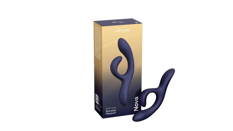 SO6931 Смарт вибратор-кролик We-Vibe Nova Midnight Blue, эргономичный, регулируемый угол наклона ствола