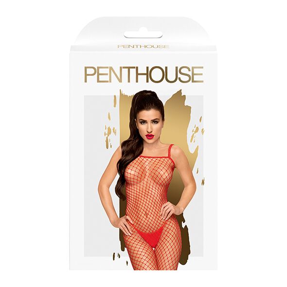 SO4409 Бодистокинг в крупную сетку Penthouse - Body Search Red S/L